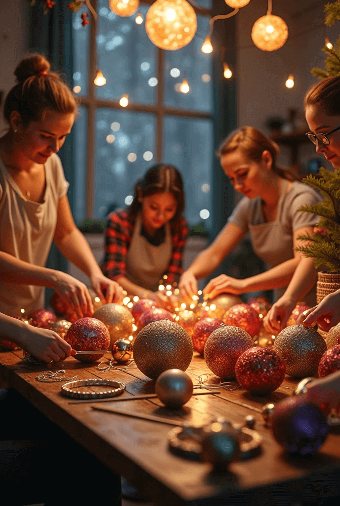 Bolas de natal decoradas artesanal.