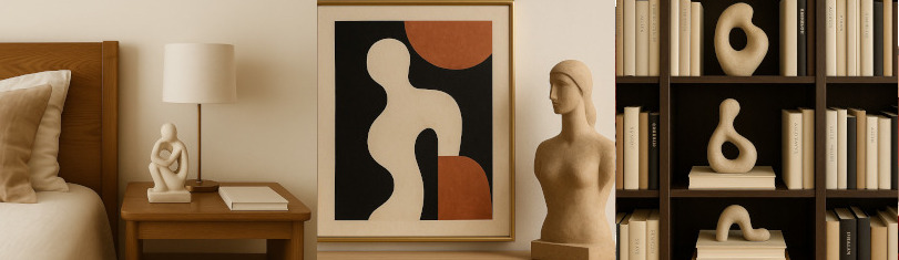 Esculturas na decoração: onde colocar e como usar sem errar