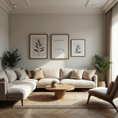 Sala com móveis bloqueando a passagem e dificultando a circulação.